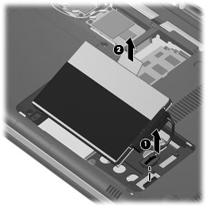 5. Lift the hard drive out of the hard drive bay (2). 6.