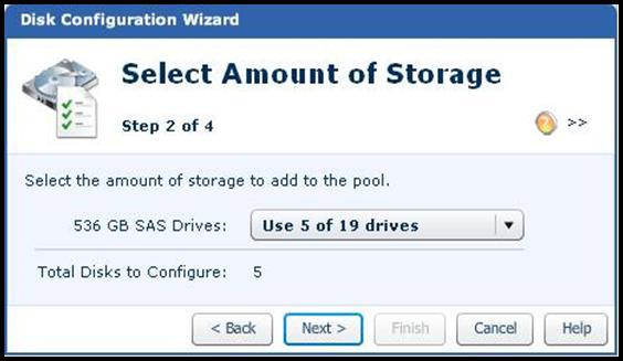 Select Amount of Storage page 6. Click Next. The Summary page appears. 7. Review the details, and then click Finish.
