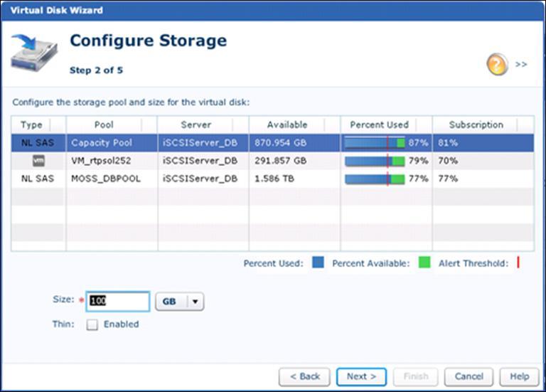 Management of SharePoint Storage on VNXe ii. Note The new virtual disk can only be configured on the same iscsi server on which the iscsi storage resource that is being expanded resides.