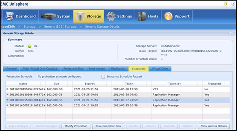 SharePoint Data Replication Using VNXe 2. As part of the replication process, Replication Manager creates snapshots of the source and destination datastores.