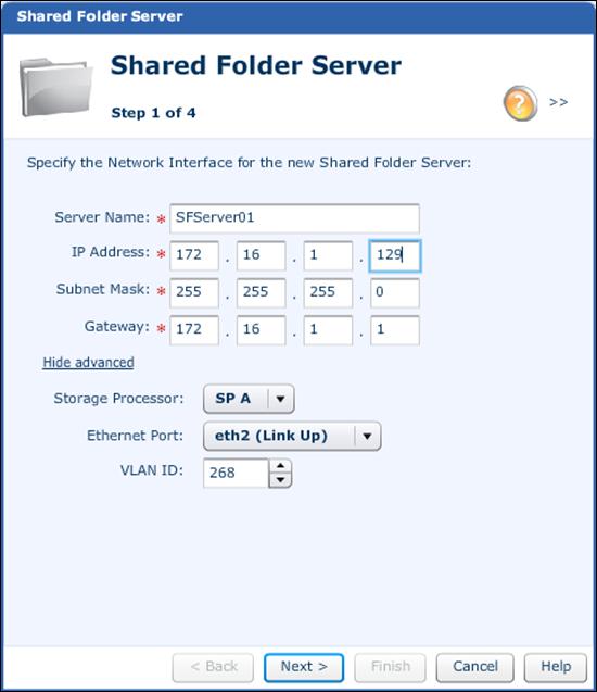 Protect SharePoint Data through Farm Backup Figure 71. Shared folder server network settings 7. Click Next. The Shared Folder Types page appears. 8.