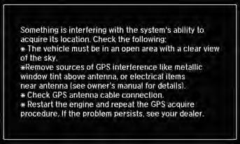 System Initialization Startup Confirmation Screen If you are experiencing GPS reception problems: 2 GPS System P.