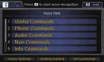Quick Reference Guide - The voice help screen is displayed. The d Voice Help command is available on most screens.