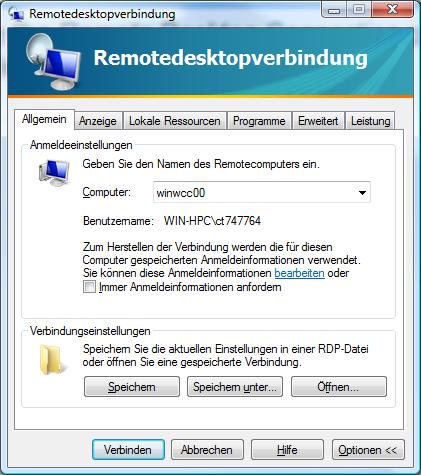 Login from Windows (1/3) o Use the Remote Desktop Connection program, usually available under All Programs Accessoires