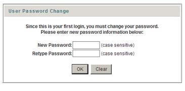 user guide PAGE 4 USER PASSWORD CHANGE A window will open with the request to change your password when it expires.