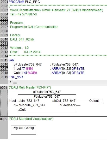 Program call 7 5 Program call To establish communication with the DALI Multi-Master module 753-647, an instance of the FbMaster753_647 module is required (see Figure 1).