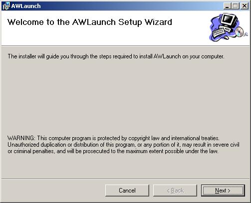 Introduction Setting up AWLaunch Installing AWLaunch 2. Follow the on-screen installation wizard instructions (Figure 1-2).