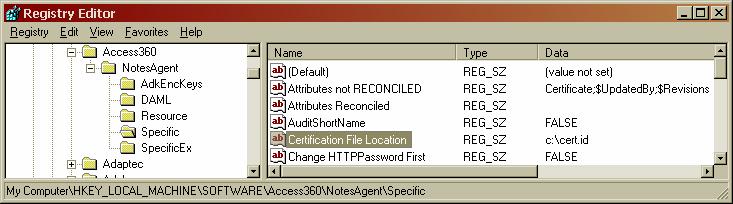 The below fields are the required fields that needs to be specified for creating a Notes accounts if you are using the registry keys Certification