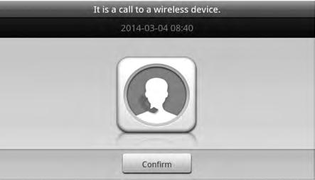 displayed. 2) To receive a call, touch Call button and touch Cancel button to reject a call.