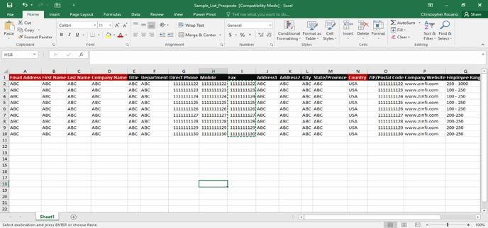 How to upload your e-mailing list If you don t know how to map your spread sheet, then you can download a sample spreadsheet that will indicate
