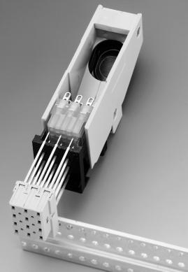 Example of an application The ERNI interface system offers a complete range of accessories for type E connectors as well.