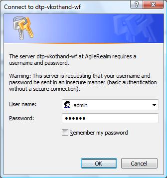 Agile Drive User Guide The Connection window pops up. 8. Enter your Agile PLM User name and Password. Contact your Agile Administrator for User Name and Agile Drive.