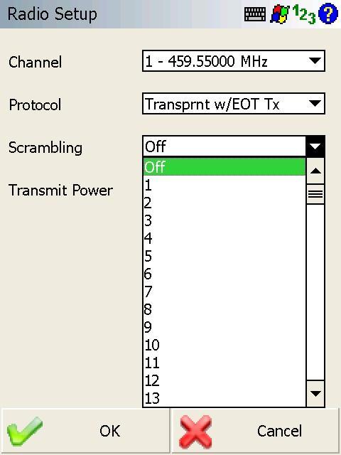 Select the desired Protocol. The Protocol type must match at both Reference and Rover to receive RTK corrections.