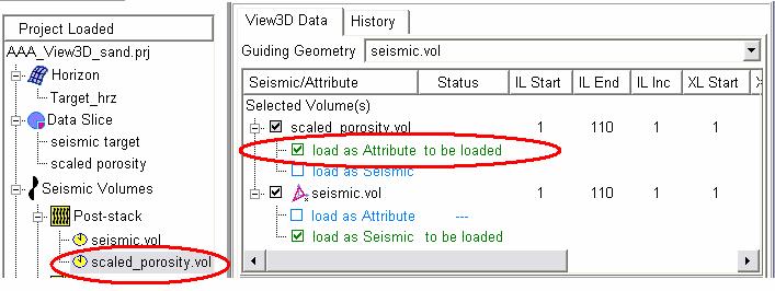18 VIEW3D Displaying Attribute Values For View3D, attributes and seismic data are treated the same except that only seismic data can be represented by wiggle traces.