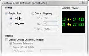 Zoom in to the right side of rungs 430-431. 11. In the Graphical Cross-Reference Format Setup dialog box, do the following: Click Graphic Font. Click the JIC style N.O. contact symbol.