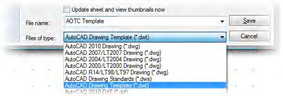 In the Save Drawing As dialog box, verify that AutoCAD