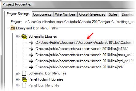 Example of Custom Search Path First In the example, the Custom Symbols library on a shared directory is placed first in the Schematic Libraries search path.