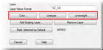 4. Change the layer properties for the selected layer(s) as desired.