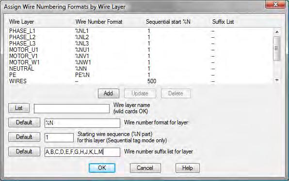 Based on Wire Layer Option You use the Based on Wire Layer option to create wire number format overrides that are based on the layer that the wire is assigned to.
