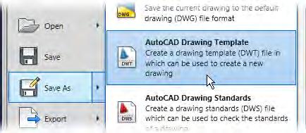 On the Application menu, click Save As > AutoCAD