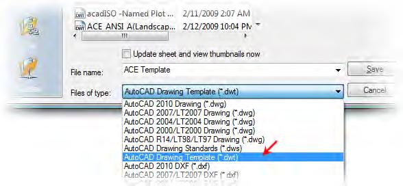 In the Save Drawing As dialog box, verify that AutoCAD
