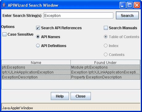 The Search dialog box contains the following fields, buttons, and frames: Enter Search String(s) Enter the specific search string or strings in this field.