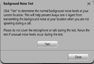 After clicking the Background Noise Test button, the following window is displayed. Click Test.