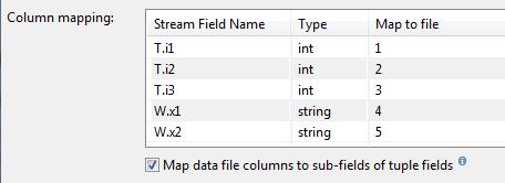 Testing CSV Files When specifying a CSV file to use with a feed simulation, the Data File Options dialog shows you graphically how the CSV file will be interpreted.