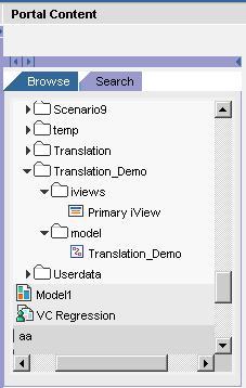 Adding the Nested iview to the Model Folder in the Portal Content After deploying the model to the portal, we can find the primary iview representation in the Portal