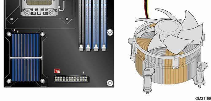 Connecting the Processor Fan Heat Sink Cable Connect the processor fan heat sink cable to the 4-pin processor fan header (see Figure 15).