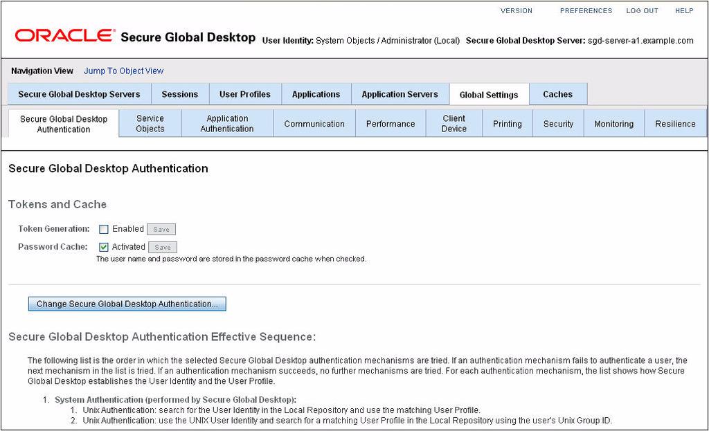 Managing SGD In the Administration Console, the Global Settings tab is where you configure the settings that apply to SGD as a whole. See FIGURE 3-35.