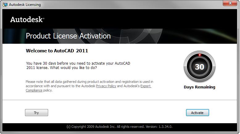 11 Start up and activate the AutoCAD 1. Start AutoCAD from desktop shortcut. 2. Activation window shows up.