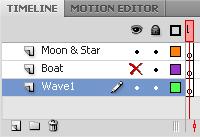 Figure 27 Moon and Stars Creating Curves The Pen tool is used to draw precise paths as straight lines or smooth, flowing curves. To create a wave-like background graphic using the Pen tool: 1.
