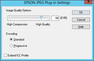 Epson JPEG File Settings 3. Select the image format for the saved files from the File or File Type list. 4.