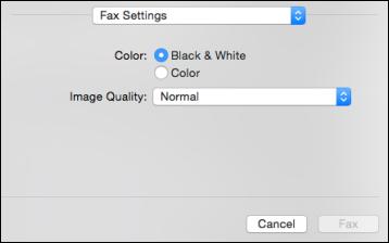 You see this window: 9. Select the Color and Image Quality settings you want to use for your fax. 10. Click Fax.