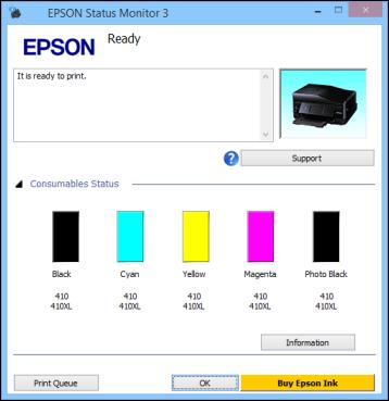 You see this window: 2. Replace or reinstall any ink cartridge indicated on the screen.