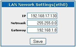 1.2 Changing the IP Address Initially the equipment is delivered with a default IP address 192.168.110.15. This must be changed with an IP address from the IP address range in your LAN network.