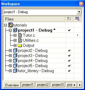 Navigating project files 3 To display an overview of all projects in the workspace, click the Overview tab at the bottom of the Workspace window. An overview of all project members is displayed.