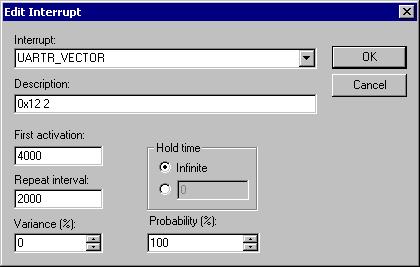 Using the interrupt simulation system Status Next Activation Shows the status of the interrupt. The status can be Idle, Removed, Pending, Executing, or Expired.
