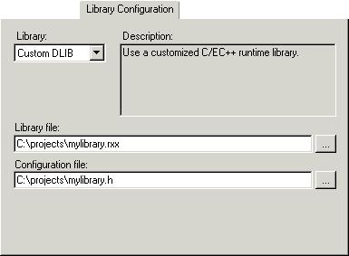 General options Library Configuration With the Library Configuration options you can specify which library to use.