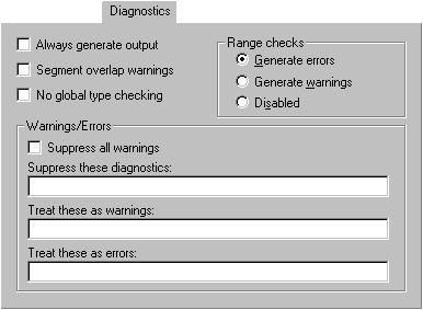 Diagnostics Diagnostics The Diagnostics options determine the error and warning messages generated by the IAR XLINK Linker.