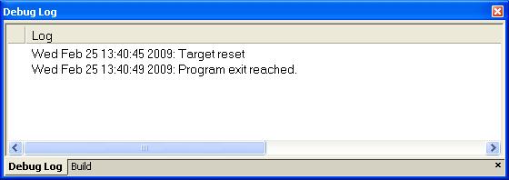 Debugging the application As no more breakpoints are encountered, C-SPY reaches the end of the application and a Program exit reached message is printed in the Debug Log window.