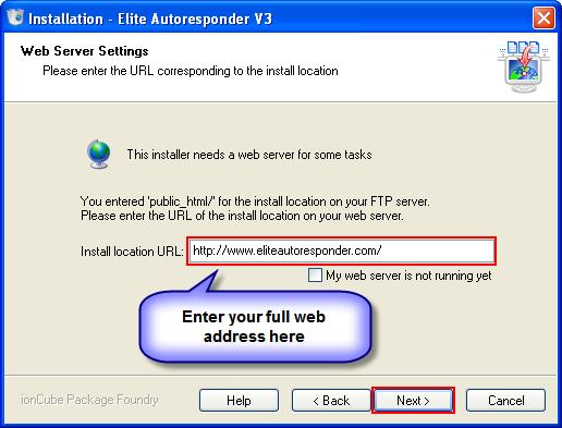 Enter website URL You will then see a screen where you need to enter your full website name.