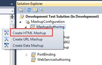 5.2 Create a HTML Mashup 1. Create an HTML Mashup as shown below. 2. QAF Builder pops up asking you to enter details of HTML Mashup. Select the same category which you used in step 4.
