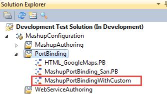 2. You can see your port binding package under Mashup Configuration. 3. Right-click the port binding, and choose Open.