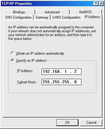 The TCP/IP Properties window appears. Select Obtain an IP address automatically if you are on a DHCP enabled network.