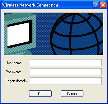 WindowsXP will prompt you to enter your user name and password. Click on the network connection icon in the system tray to continue.