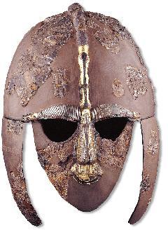 Helmet (7th century A.D.) from the ship burial at Sutton Hoo, Suffolk, England. The British Museum, London.