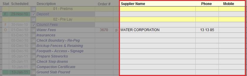 If a Purchase Order has been issued the Supplier Name and contact details will be