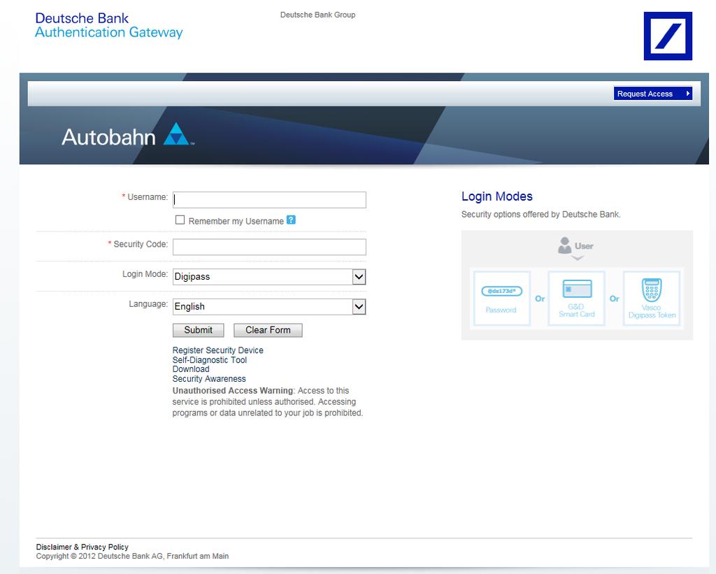 3. Log-in If you want to login to Deutsche Bank s Autobahn App Market with your Digipass, Go to: www.autobahn.db.